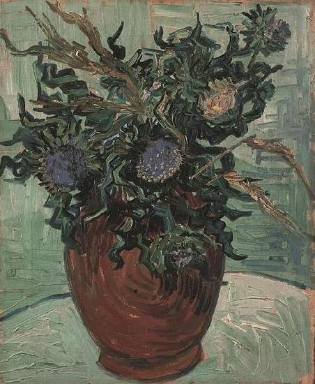 Vincent Van Gogh Flower Vase with Thistles Sweden oil painting art